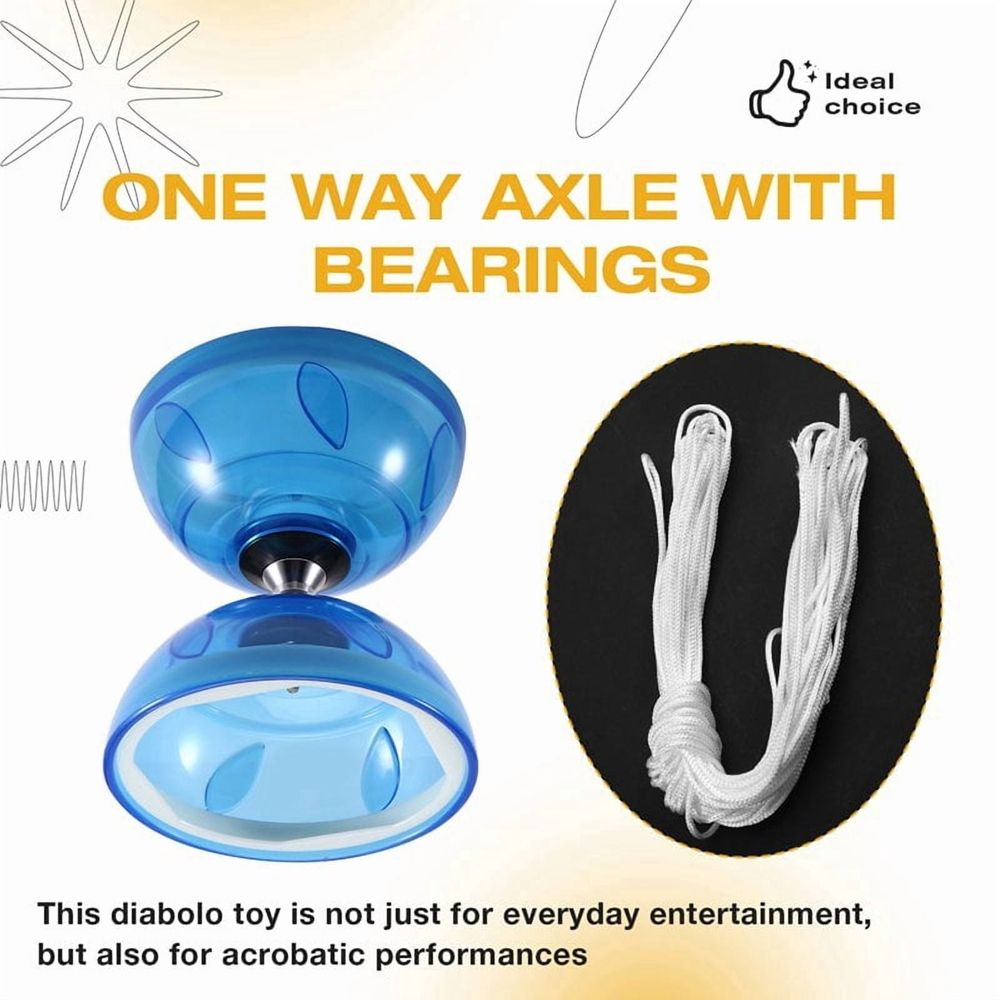 Double-head diabolo toy by Everything Baby, outdoor fitness toy for kids and elderly, featuring colorful spinning diabolo and yo-yo design.
