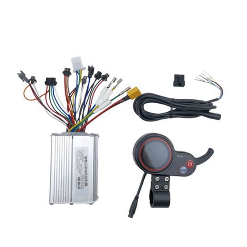 Electric bike scooter controller with LCD display and throttle for 48V 20A 600W motor, compatible with kids' ride-on bikes.