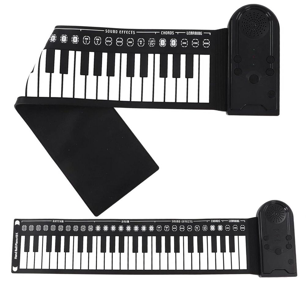 Foldable 49-key electric keyboard piano roll-up toy for kids, beginner-friendly musical toy from Everything Baby.