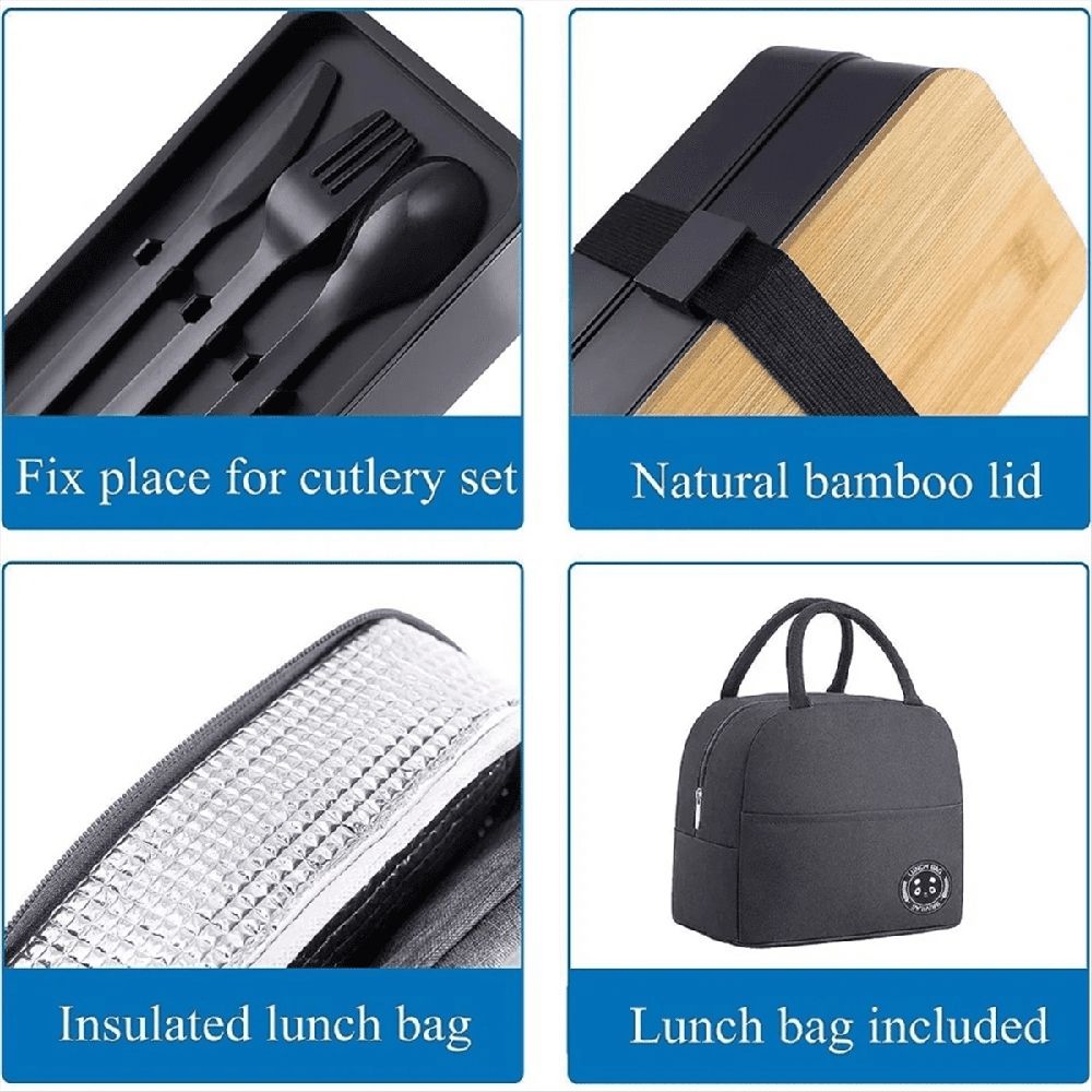 Stackable lunch box with thermal insulation bag from Everything Baby, suitable for office workers and students, used for meal storage.