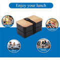 Stackable lunch box with thermal bag for office or students, designed for kids, featuring microwave-safe containers by Everything Baby.
