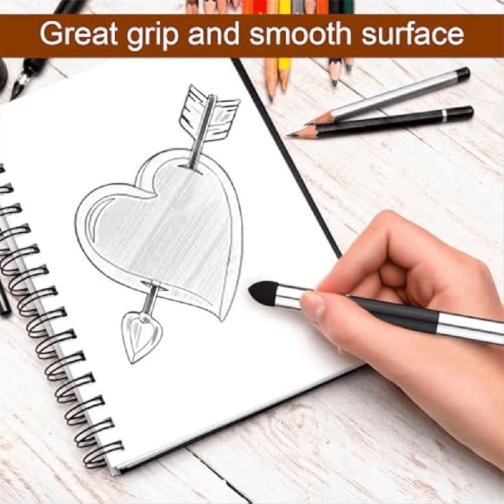 Six-piece artist blending sponge pens with double-headed foam sticks for drawing and sketching, ideal for art and coloring projects.