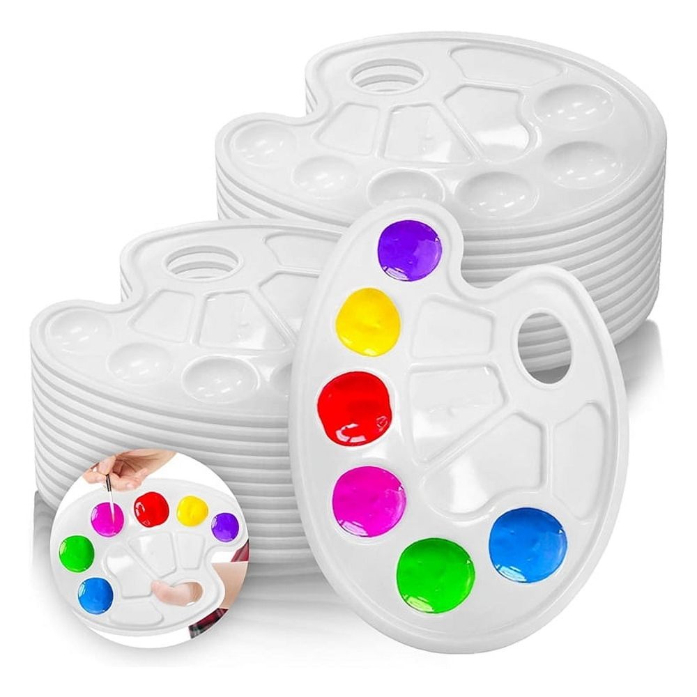 24-pack kids' paint palette tray by Everything Baby, colorful plastic art and drawing toy for children and adults.