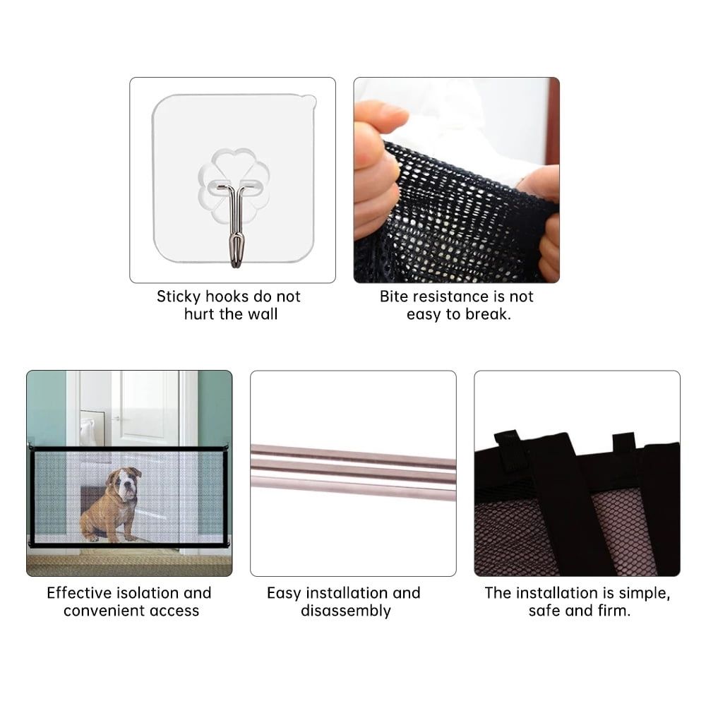 Mesh dog gate by Everything Baby, safety gate for pets and children, designed for doorways, stairs, and outdoor use.