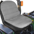 Waterproof 600D Oxford cloth lawn mower seat cover with pocket for 12.5-14 inch seats, designed to protect tractor seats.