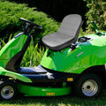 Waterproof lawn mower seat cover made of 600D Oxford cloth with pocket, fits 12.5-14 inch tractor seats without armrests.