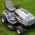 Waterproof 600D Oxford cloth lawn mower seat cover with pocket, designed for 12.5-14 inch tractor seats, no armrest.