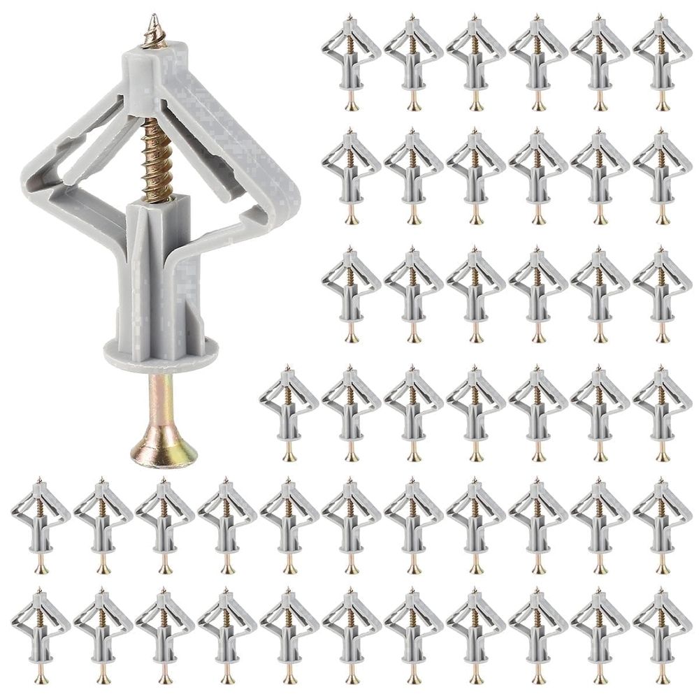 Heavy duty drywall anchors with screws from Everything Baby, for wall mounting and building projects on drywall and hollow walls.