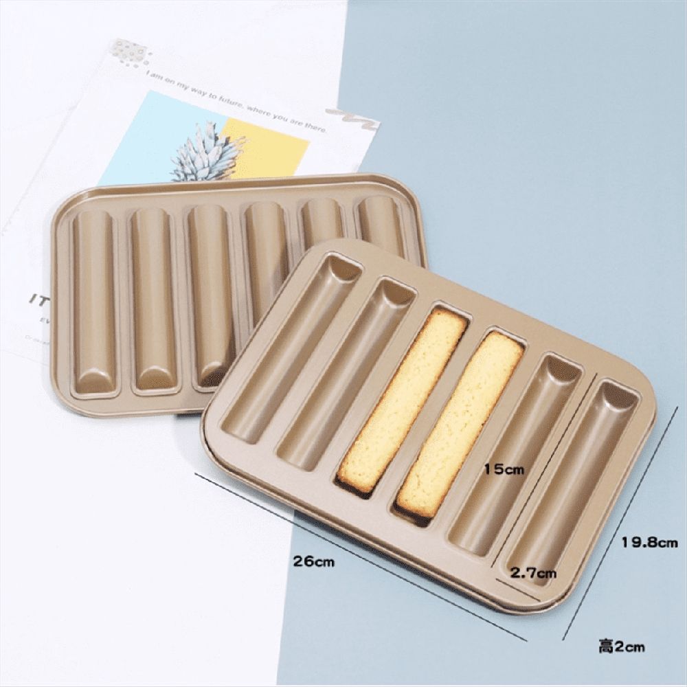 Mini 3D biscuit stick mold baking pan by Everything Baby, made of carbon steel, ideal for cake and bread baking.
