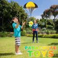 Six Easter eggs with parachute toys for kids, perfect for Easter basket fillers, pretend play, and outdoor or indoor fun.