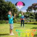 Six colorful Easter eggs with parachute toys for kids, perfect as Easter basket fillers and pretend play toys by Everything Baby.