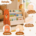 Double-sided kids bookshelf by Everything Baby, low-height wooden storage organizer for nursery, playroom, or bedroom.