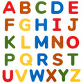 Set of 26 wooden fridge magnets with flexible magnetic letters, waterproof, easy to wipe, suitable for toddlers, from Everything Baby.