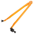Professional orange plastic carpenter compass for kids, adjustable drawing tool used for math education and art projects.