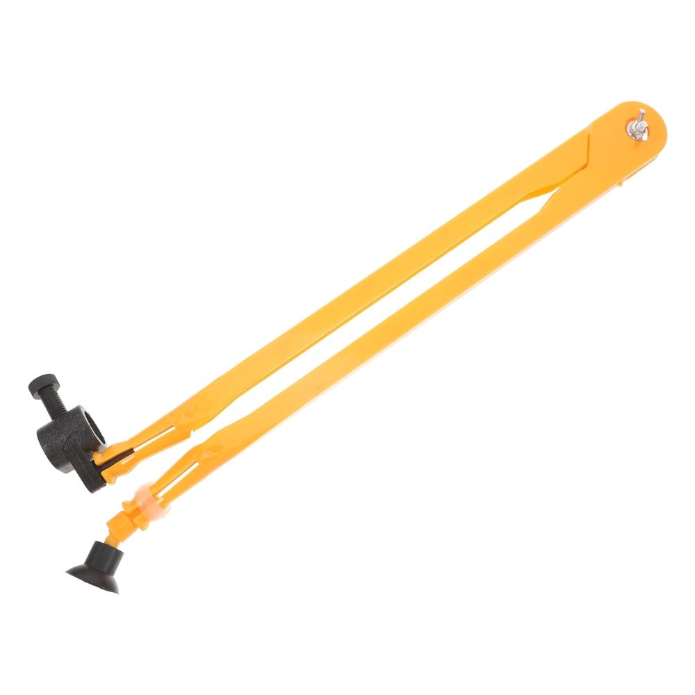 Orange plastic carpenter compass for kids, adjustable drawing tool used for math education and art projects.