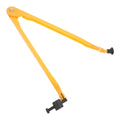 Orange plastic carpenter compass for kids, adjustable drawing tool used for math and art activities in educational settings.