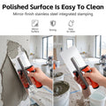 Four stainless steel concrete tools set with ergonomic handles for tiling, grouting, and mortar work, ideal for construction projects.