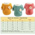 Small dog sweater for girls, plush fleece with daisy flowers, round neck, warm autumn winter puppy fleece sweater, perfect for small dogs