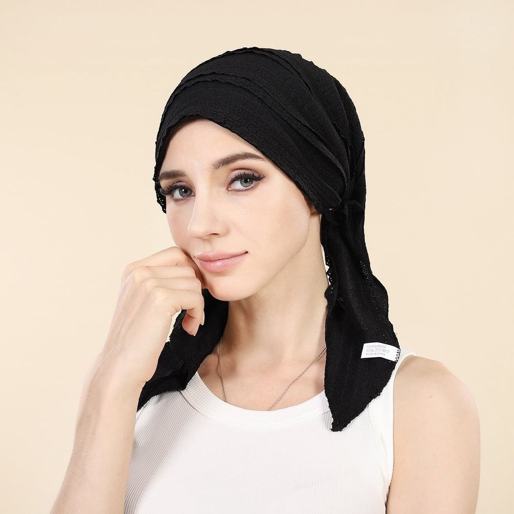 Women’s pre-tied beanie turban headwear in soft fabric, designed for comfortable sleep and hair coverage, by Everything Baby.