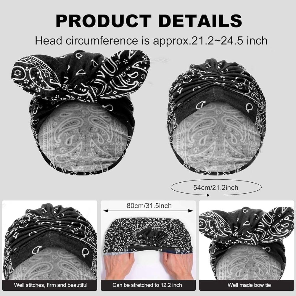 Pink bow turban beanie for girls by Everything Baby, cozy sleeping cap with soft fabric, ideal for girls' sleepwear and headwear.
