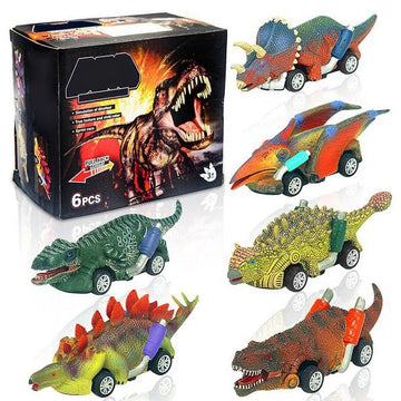 Dinosaur Cars Toys,6 Pack Dino Toys Friction Powered Dinosaur Pull Back Cars Set Dinosaur Supplies Favors For 3 Year Old Toddlers