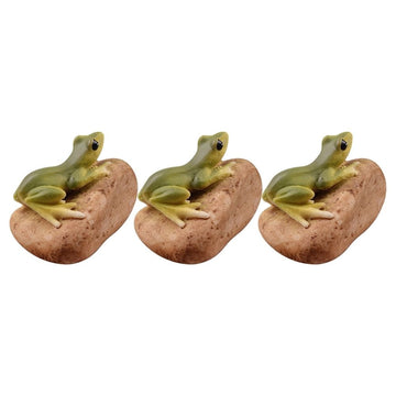3 Pcs Pond Stone Frog Frogs Garden Statue Realistic Shape Design
