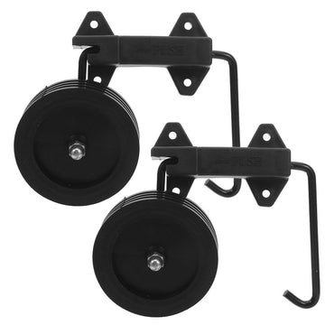 1Pair Black Foldable Utility Cart Wheels Detachable Swivel Casters for Grocery and Warehouse Use