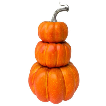 3-Tier Stacked Pumpkin (Orange),9.45in Foam Autumn Centerpiece,Fall Halloween Tabletop Decor