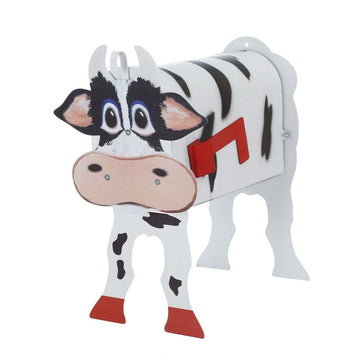 Solar Fireflies Cow Mailbox - Whimsical Animal Garden Decor with Nighttime Glow, Rustic Farmhouse Mailbox for Outdoor