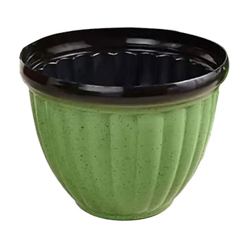 Large Planter Pots Outdoor - 4" Ribbed Flower Pots with Drainage Holes, Lightweight Stackable Planters for Indoor/Outdoor Plants