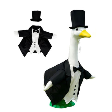 Porch Goose Outfits Outdoor Statue Wedding Set: Bride & Groom Outfits for 23" Lawn Goose, Porch Decor,Duck Sculpture Clothes