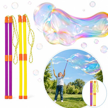 2 Pack Giant Bubble Wands, Big Bubble Wand Summer Outdoor Game Kit Big Bubble Ball Maker Summer Bubble Party Favors