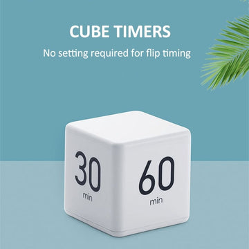 Timer Cube Timers Time Management and Countdown Settings with Gravity Sensor Flip Timer 2.6 Inch Kids Timer 15-20-30-60 Minutes for Studying Cooking Reading Exercise