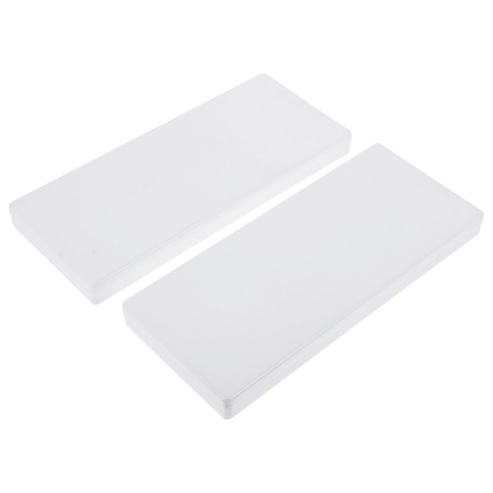 Two white plastic artist paint trays for beginners, ideal for kids' art, color mixing, and DIY painting projects.
