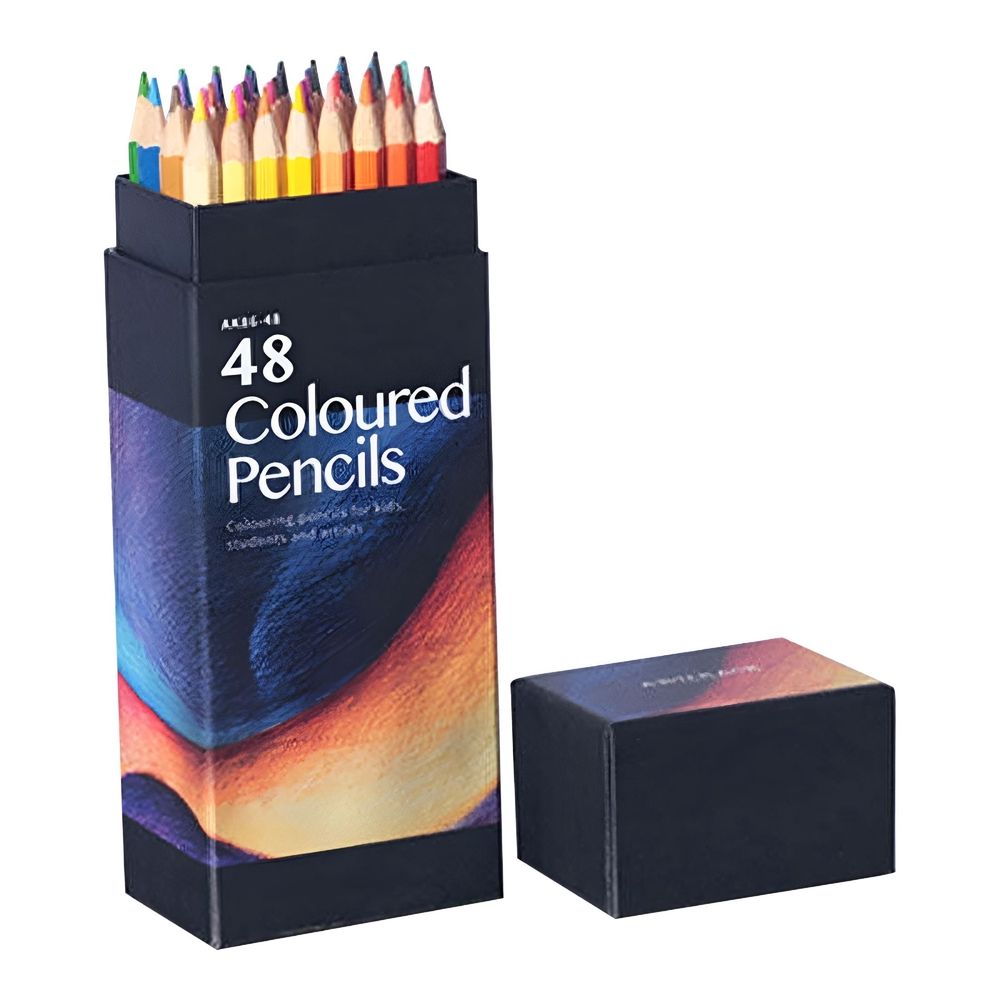 Oil pastel pencils for artists, 48-color set by Everything Baby, soft core oil-based colored pencils for drawing, sketching, and coloring.