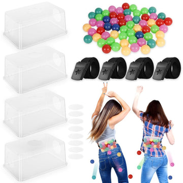 Everything Baby Threns 4-piece baby shower game set with interactive shaking balls, perfect for fun pretend play at baby showers.