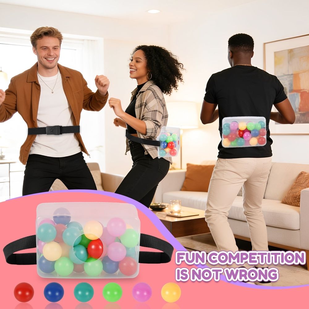 Four sets of baby shower game balls from Everything Baby, interactive shaking balls for fun play at baby and kid's pretend play events.