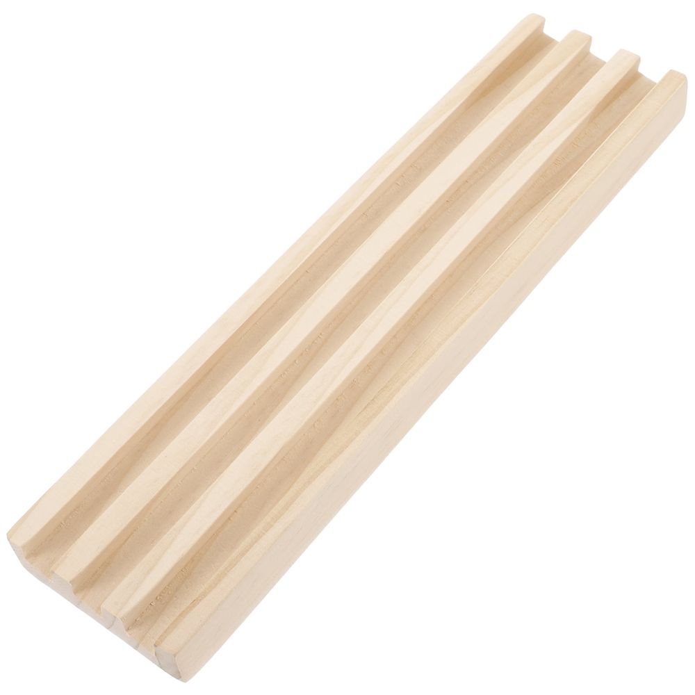 Two wooden domino holder trays with three rows, designed for Mexican Train Mahjong tiles, for toddler and kids' game play.