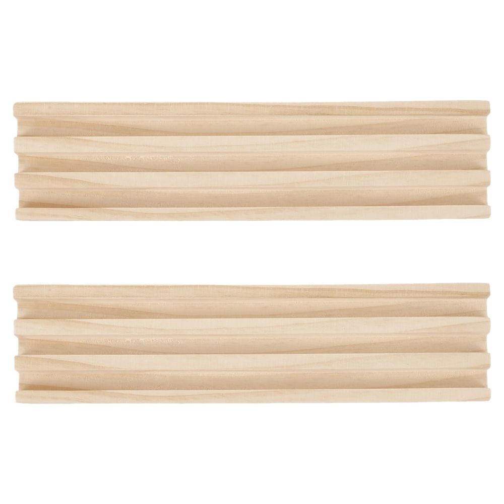 Two wooden domino holder trays with three rows each for organizing tiles during Mexican Train or Mahjong games.