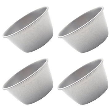 Set of 4 Non-Stick Cake Molds for Baking Pies, Popovers, Pudding & More - Essential Bakeware Accessories