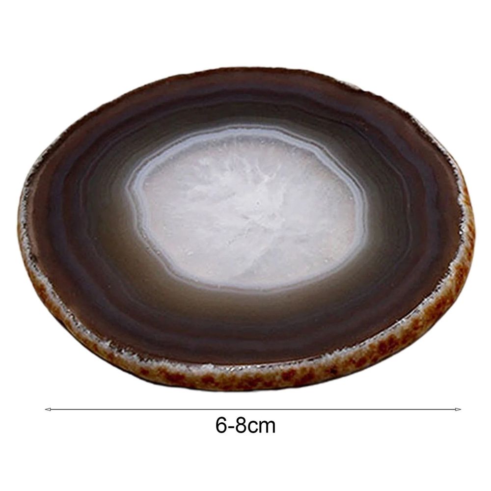 Agate slice geode stone used as a place card or home decor, irregular shape, healing crystal, 6-8 cm, from Everything Baby collection.