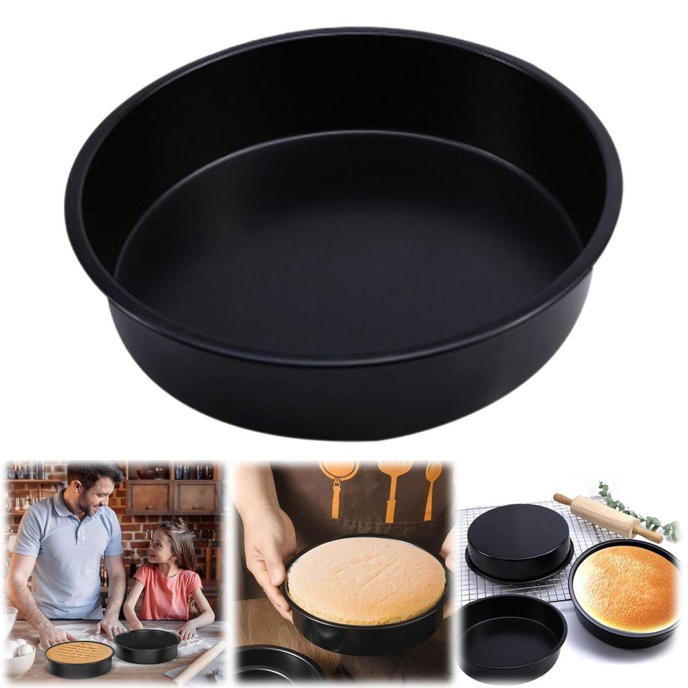 8-inch round nonstick cake mould and baking pan set by Everything Baby, perfect for pretend play and baking fun.