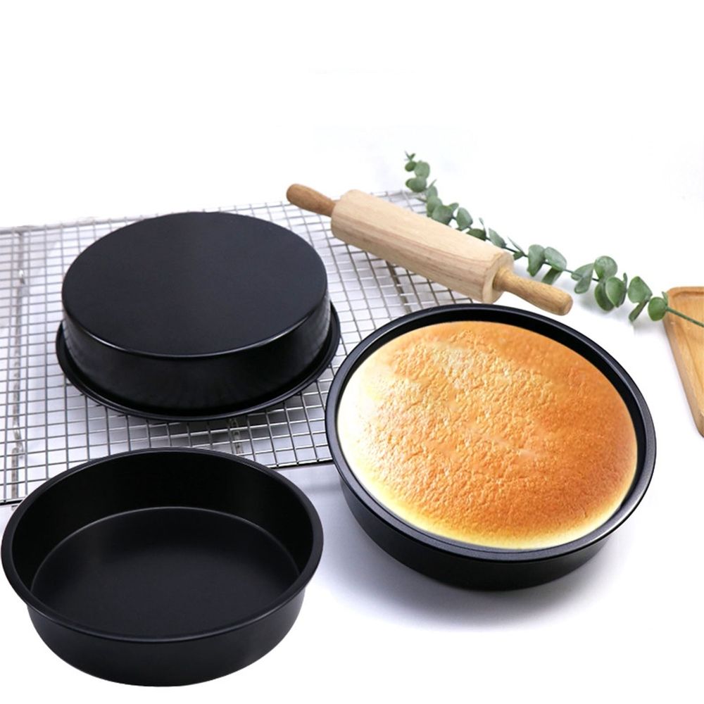 Nonstick 8-inch round cake mould from Everything Baby, ideal for baking and pretend play with kids, in a round baking pan dish set.
