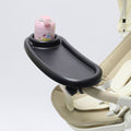 Universal snack tray for stroller by Everything Baby, black with flexible silicone arm, attaches securely for on-the-go snacking.