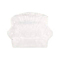 Clear stuffed animal storage bean bag chair cover for kids' rooms, waterproof PVC plush toy organizer with zipper.