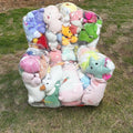 Waterproof plush toy storage bean bag chair cover for kids, soft, creative, with zipper closure for organizing plush toys in kids' rooms