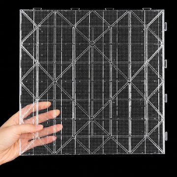 Clear 11x11 inch fuse bead pegboard by Everything Baby for DIY craft projects, with square plastic bead boards for kids and creative play.