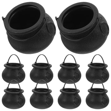 Candy Containers Black Plastic Cauldron for Party Storage