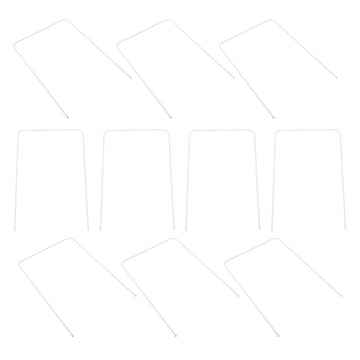 Set of 10 white iron croquet wickets for outdoor lawn games, ideal for backyard activities and outdoor play with kids.