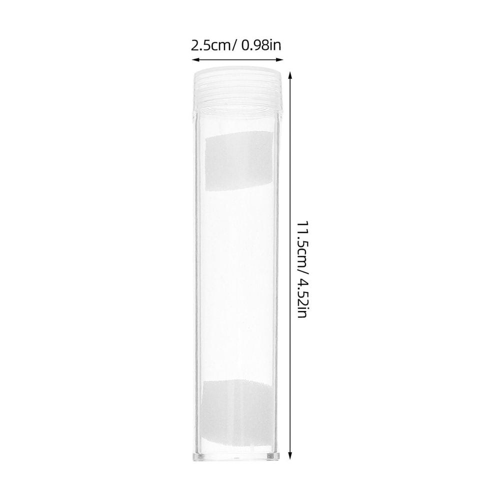 Six transparent round plastic coin holders with caps for secure coin storage, suitable for baby and kids' accessories.